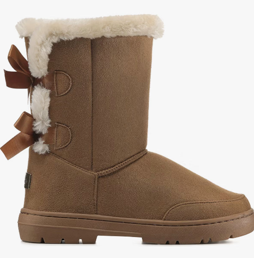 Holly Womens Twin Bow Tall Classic Waterproof Winter Rain Snow boots