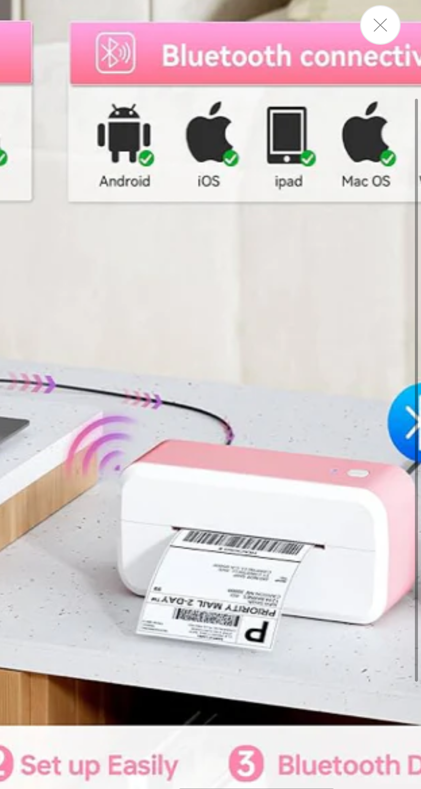 Bluetooth Shipping Label Printer, 4x6 Thermal Label Printer for Shipping Packages