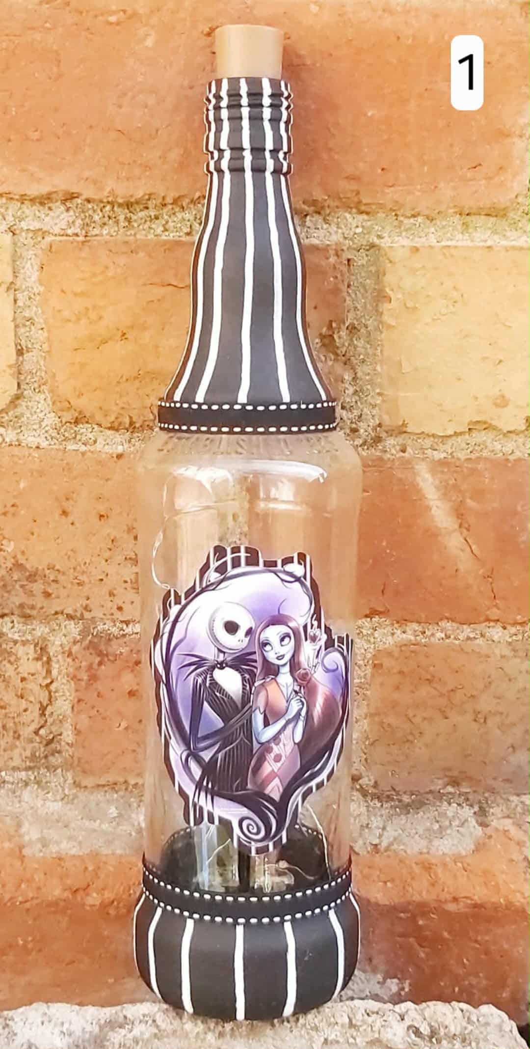 Glittered light up bottles