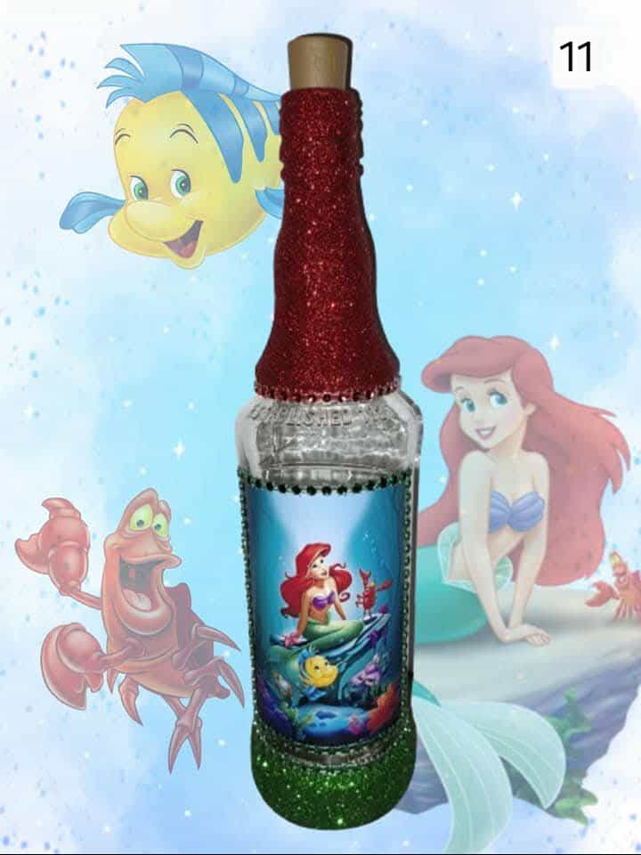 Glittered light up bottles