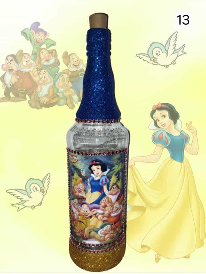 Glittered light up bottles