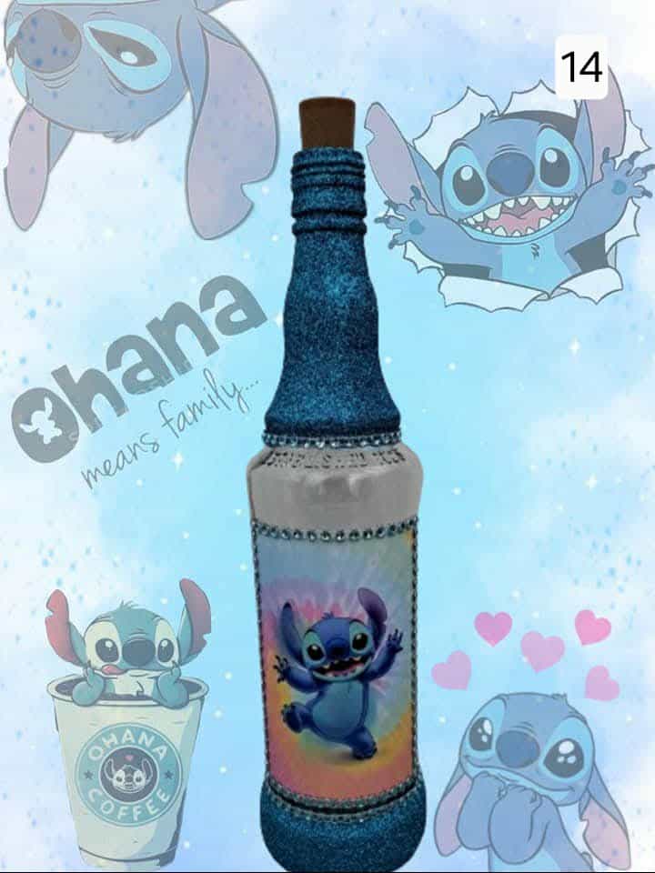 Glittered light up bottles