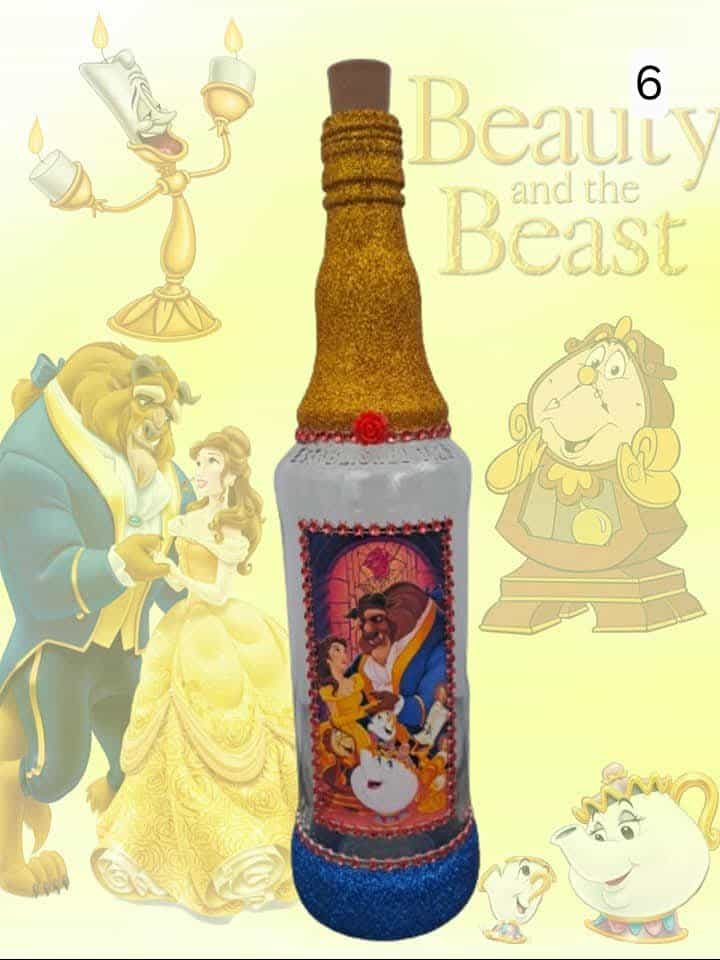 Glittered light up bottles