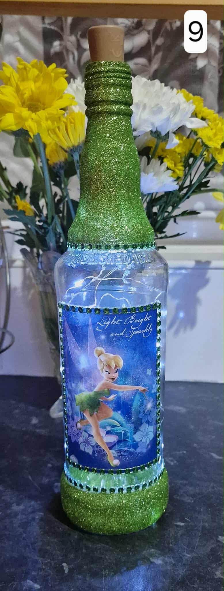 Glittered light up bottles