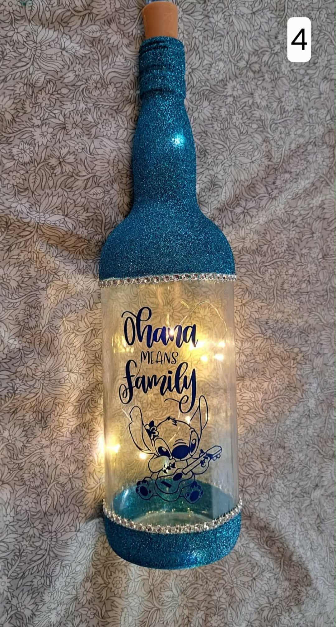 Glittered light up bottles