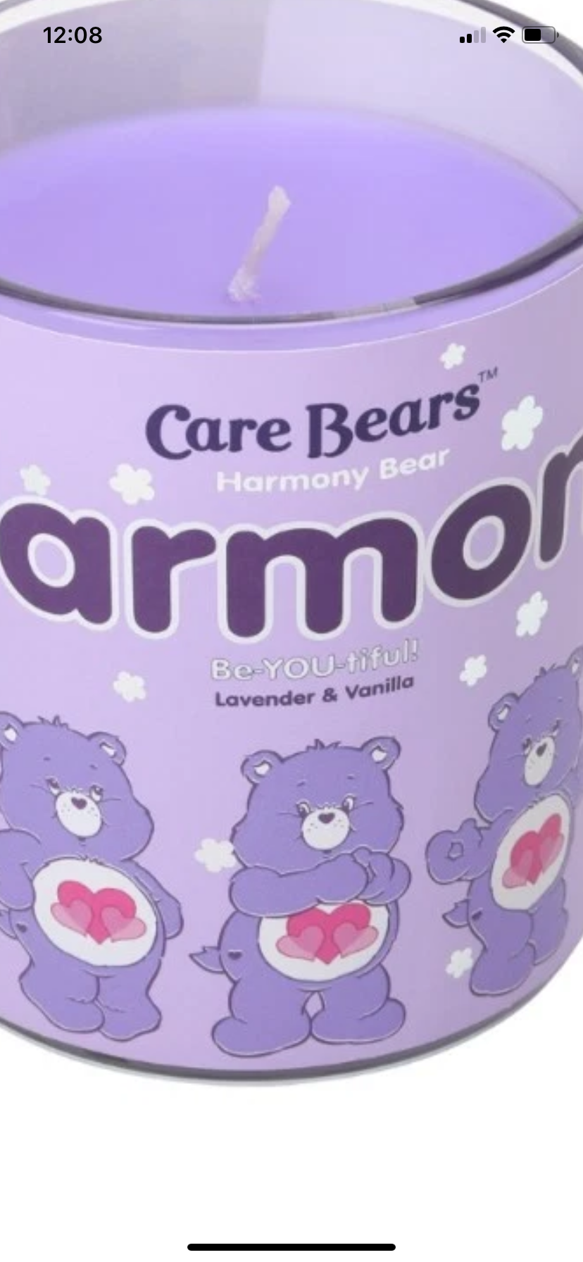 Care Bears Glass Scented Candles – Rose, Citrus, Peony Eucalyptus, Lavender Vani