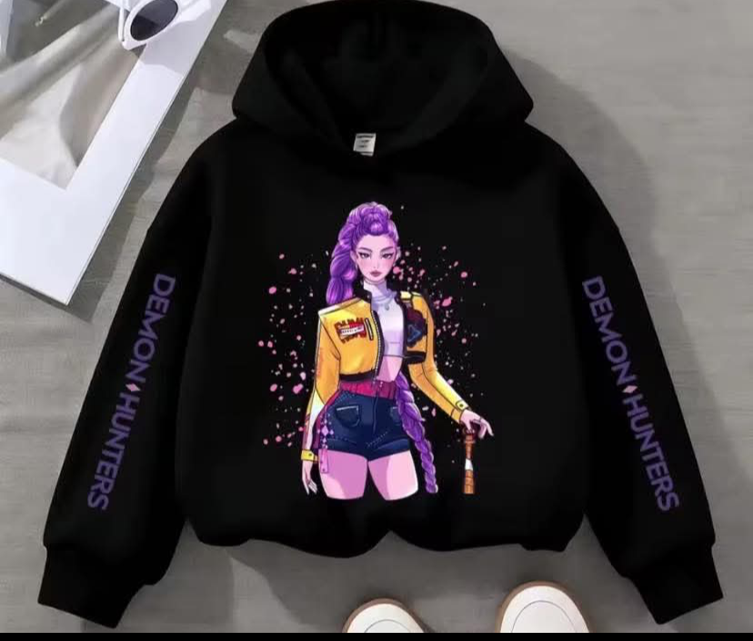 KPop Demon Hunter Cartoon Girls Boy Hooded Sweatshirt