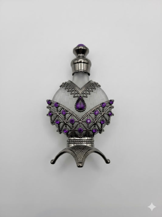 Amethyst Lattice Gunmetal Perfume Bottle (small)