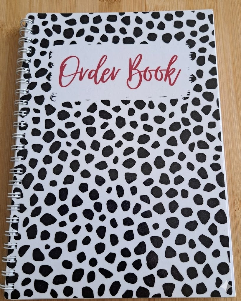 Black and white dot cover order book
