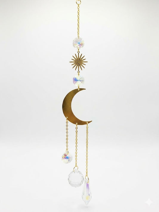 Celestial Gold and Crystal Suncatcher