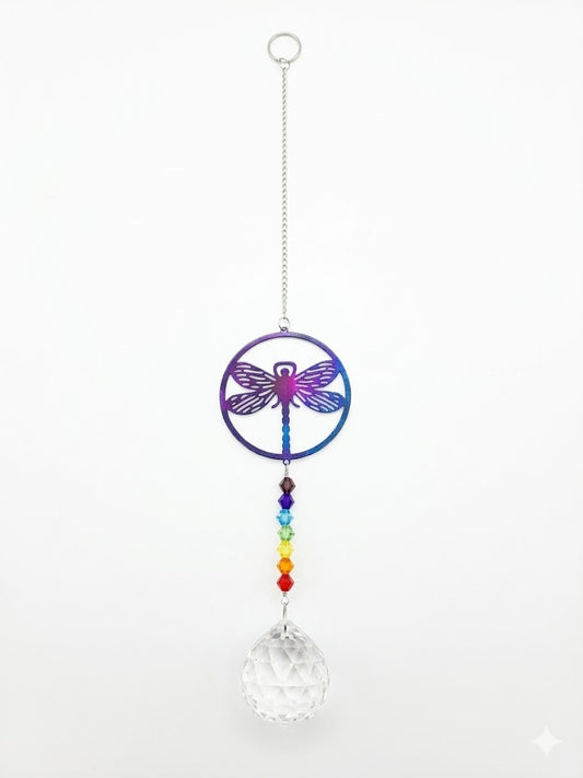 Dragonfly Rainbow Crystal Suncatcher