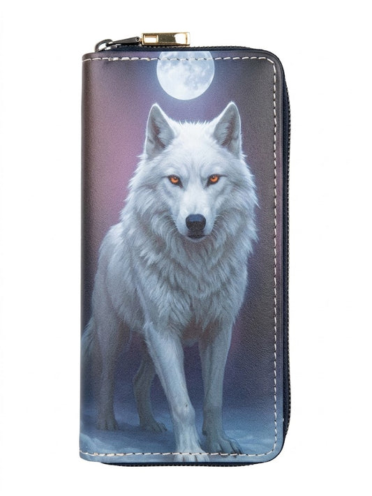 White Wolf Moonlit Wallet