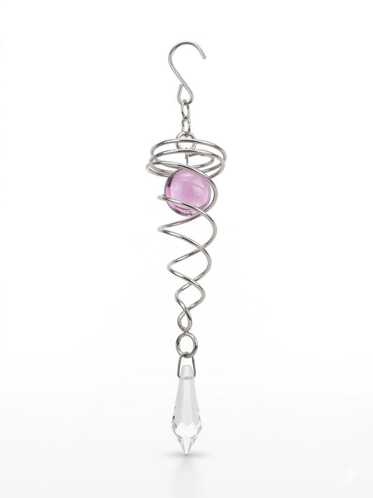 Spiral Suncatcher with purple stone