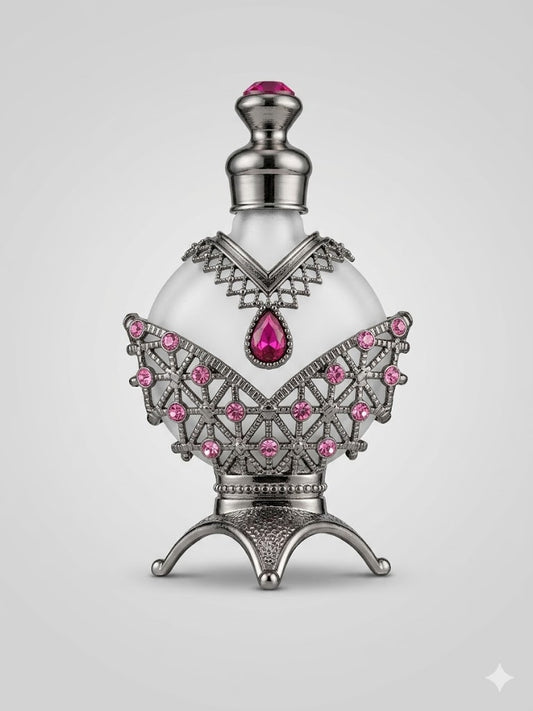 Rose Lattice Gunmetal Perfume Bottle (small)