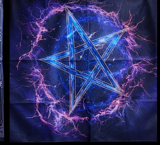 Electric Nebula Pentagram Altar Cloth