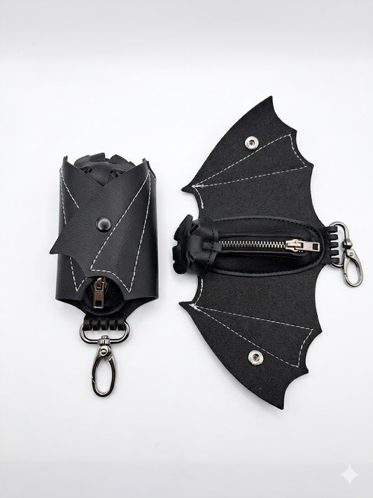 Nocturnal Guardian | Foldable Bat Coin & Key Pouch