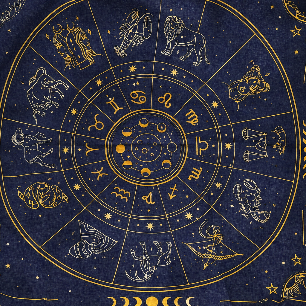 Small Tarot/Wall cloth, Black and yellow zodiac