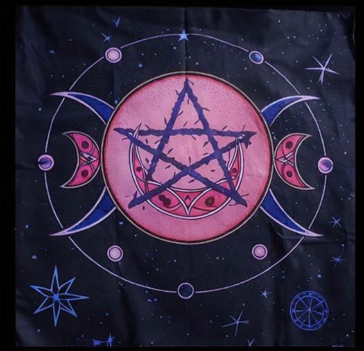 Triple Goddess Pentacle Altar Cloth