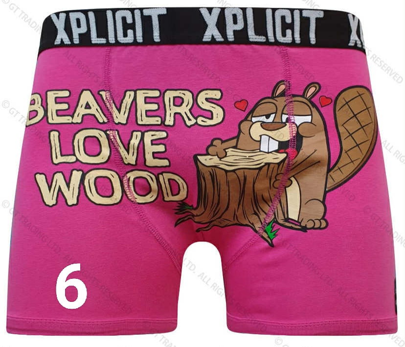 Xplicit Men’s Novelty Boxer Shorts Funny Rude Cartoon Trunk Print Underwear Pack