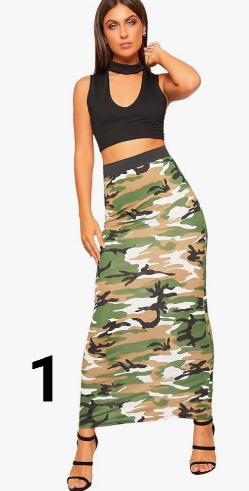 WearAll Women's Multi Print Elasticated High Waist Stretch Maxi Long Skirt Ladies New