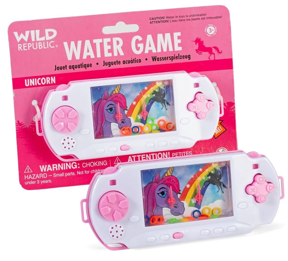 Wild Republic Water Games Unicorn, Sensory Toys, Kids Gifts, Hand Held Toys, Unicorn Party Favors, 6", Pink