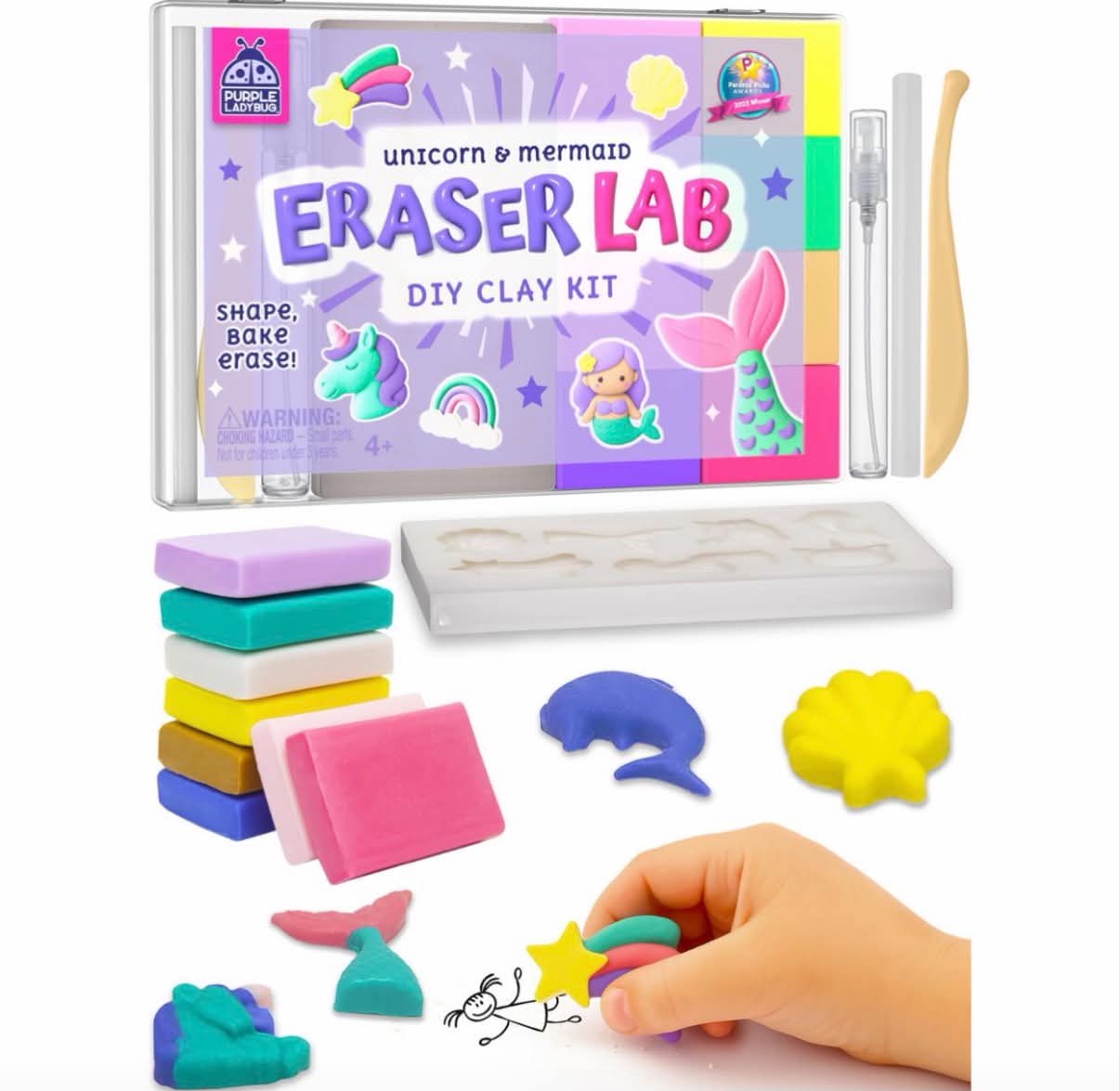 Eraser Lab Mermaid & Unicorn Design - Eraser Making Kit for Kids 4-12
