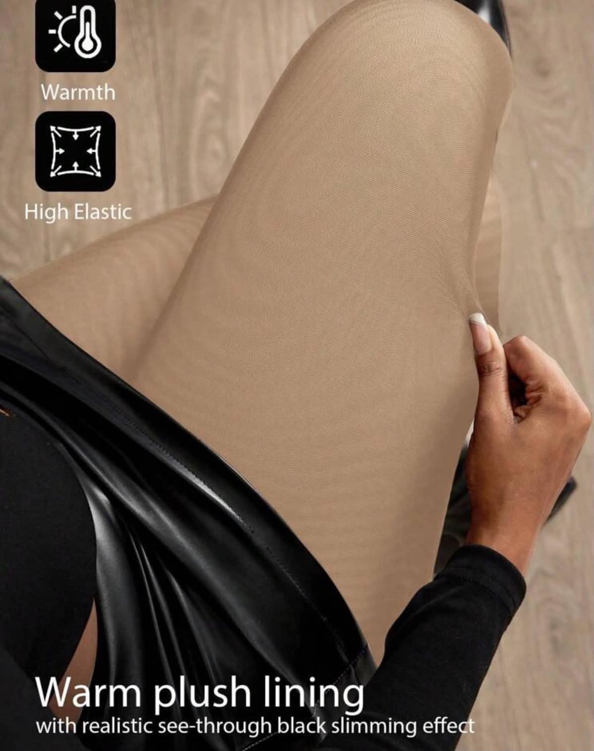 Thick Brushed Leggings, Fitted & Elegant Casual Stirrup Thermal Winter Tights