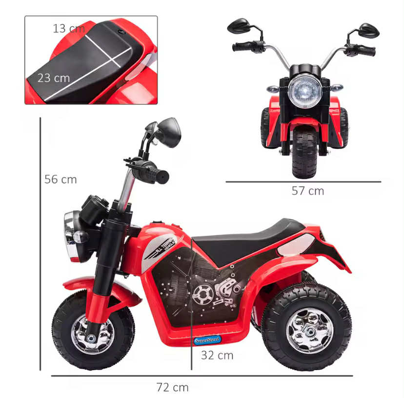 Kids 6V Electric Motorcycle Ride-On Toy Battery