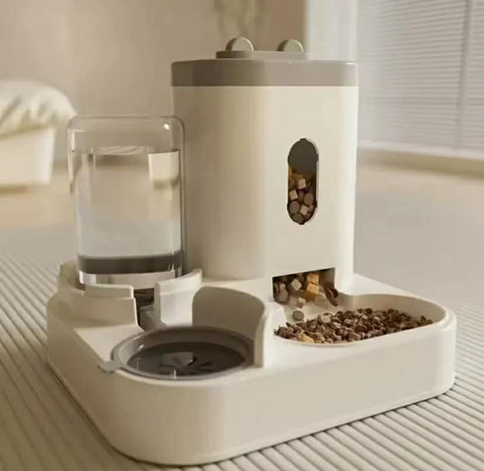 Automatic Feeder Dog Cat Food Bowl With Water Fountain Large Capacity