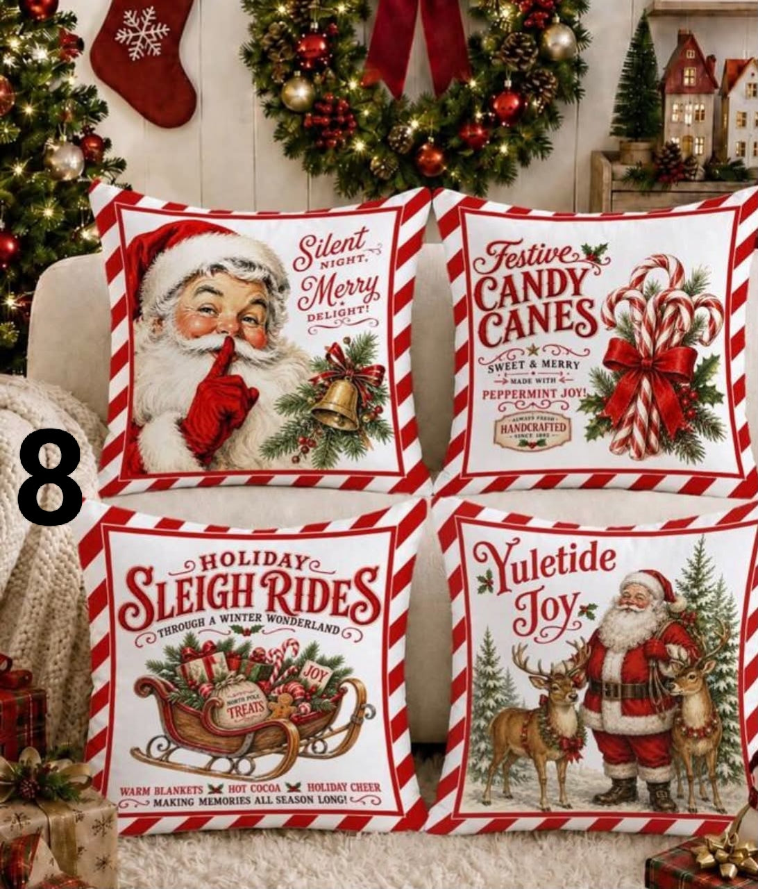 4pcs  Christmas Pillow Case,