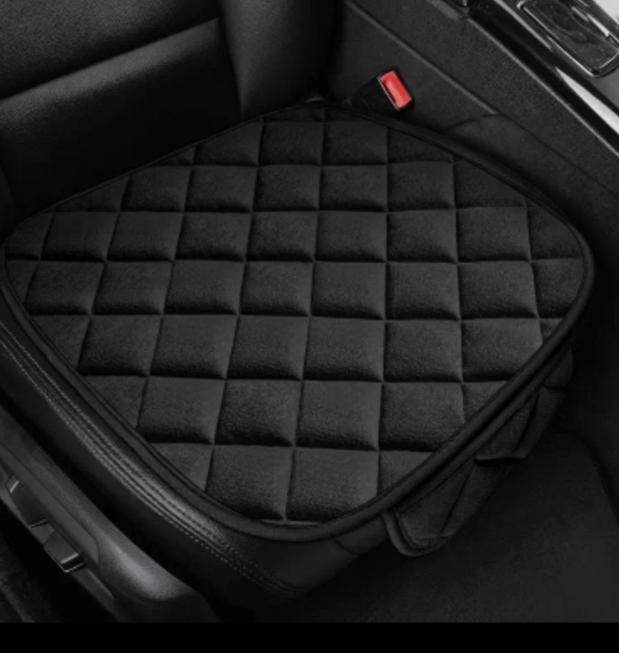 Car Seat Cushion, New Stylish Diagonal Check Design, Front Single Piece, Plush Material, Comfortable And Warm, No Binding Required, Breathable, X2
