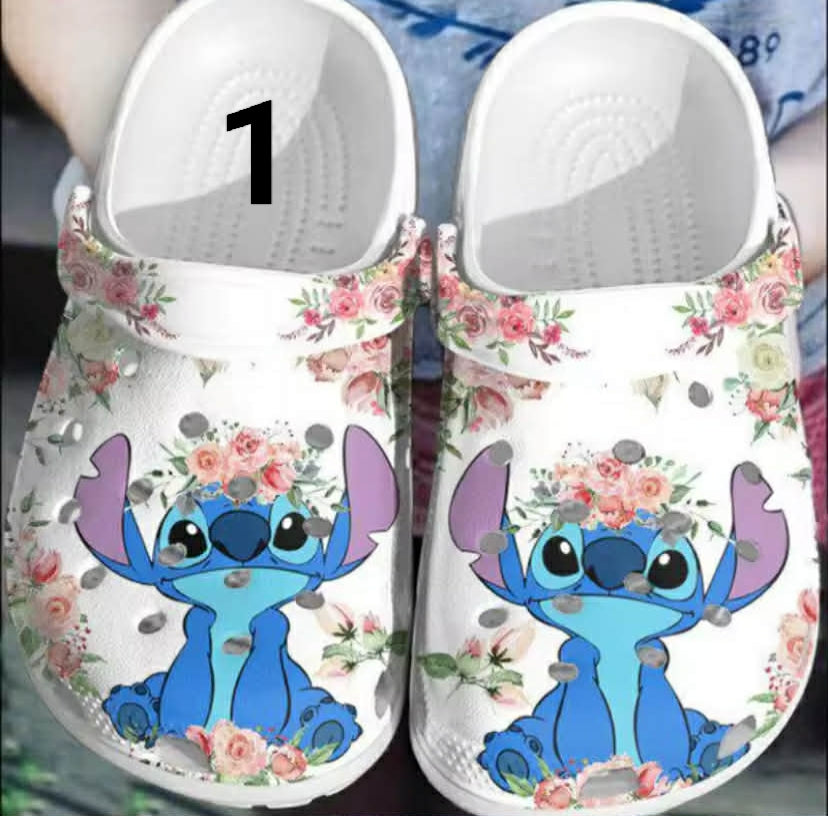 Cartoon Disney Blue Stitch Shoes Cartoon Beach Sandals Slippers