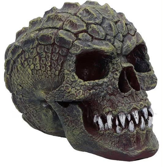 Scaled Remains Skull Figurine – Resin Dragon-Scale Skull
