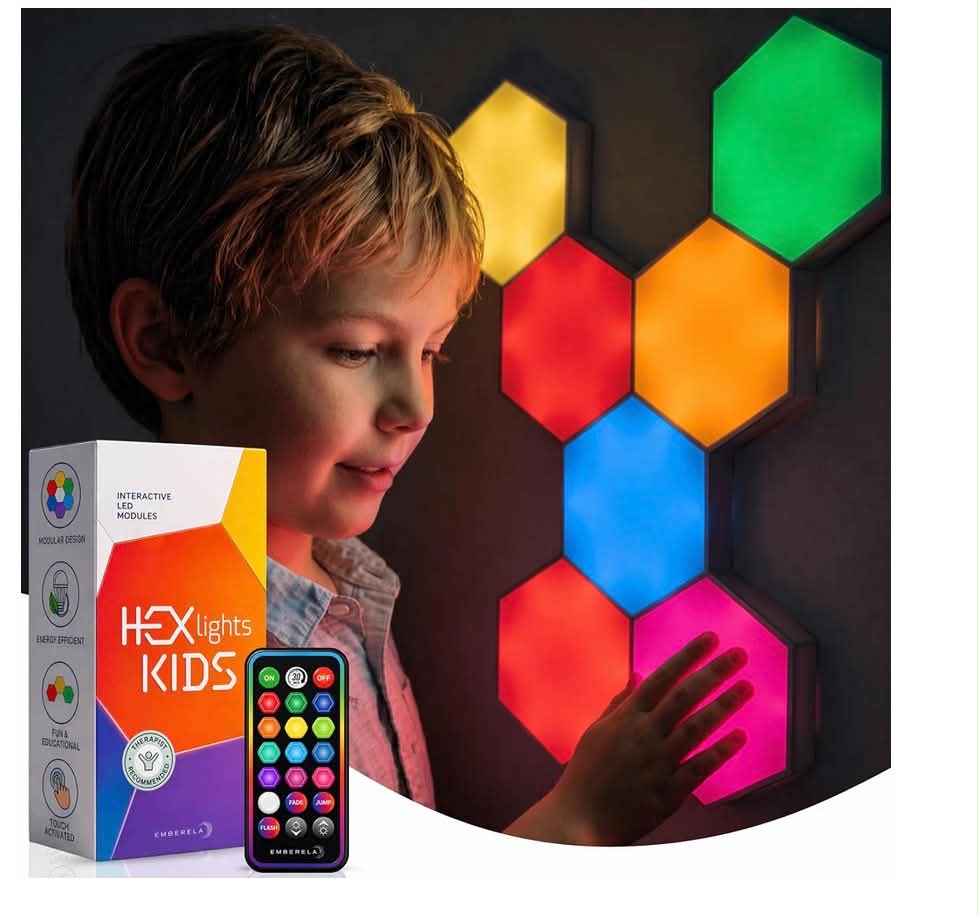 Emberela HEXlights Sensory Lights for Kids – 7pk,
