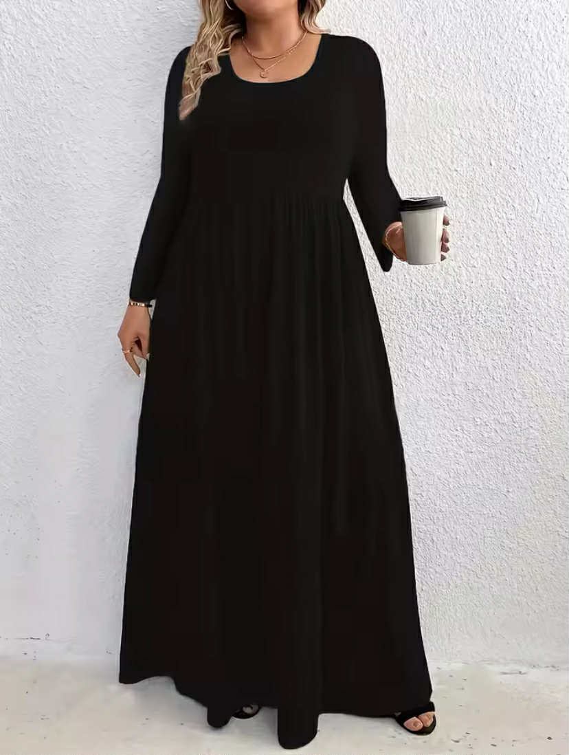 Crew Neck Long Sleeve Dress