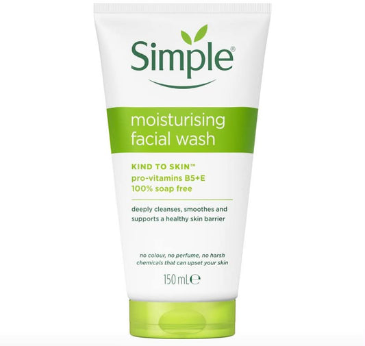 Simple Kind to Skin Moisturising Facial Wash for Gentle Daily Cleansing Leaving Skin Feeling Hydrated 150 ml