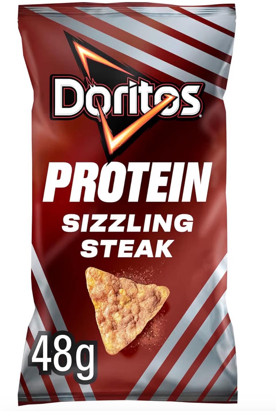 Doritos Protein Tortilla Chips Sizzling Steak or sweet chilli chipotle Flavour Crisps 48g