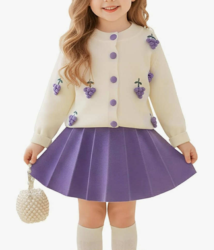 2 pcs suit skirt and cardigan