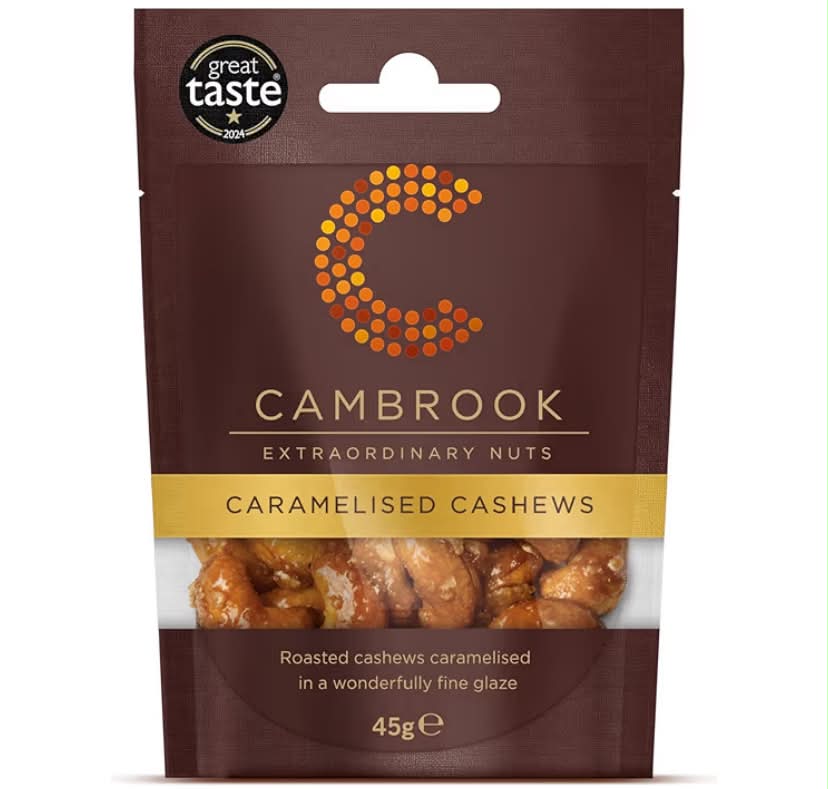 Cambrook - Caramelised Cashews, 45g Bag