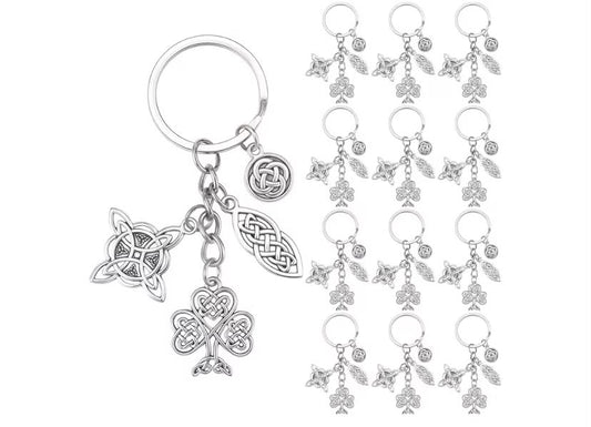 20pcs Celtics Knot Keychain Bulk Silver Keychain Party Favors Antique Vintage Tibetan Irish Tibetan Tie Knot Tie Key