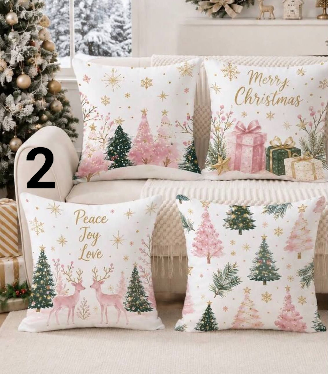 4pcs  Christmas Pillow Case,