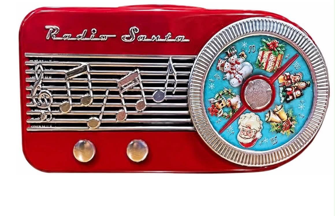 eBoutik - Musical Christmas Music Radio Christmas Biscuits Gift Tin - Novelty Luxury Shortbread Xmas Tins That Makes Sounds