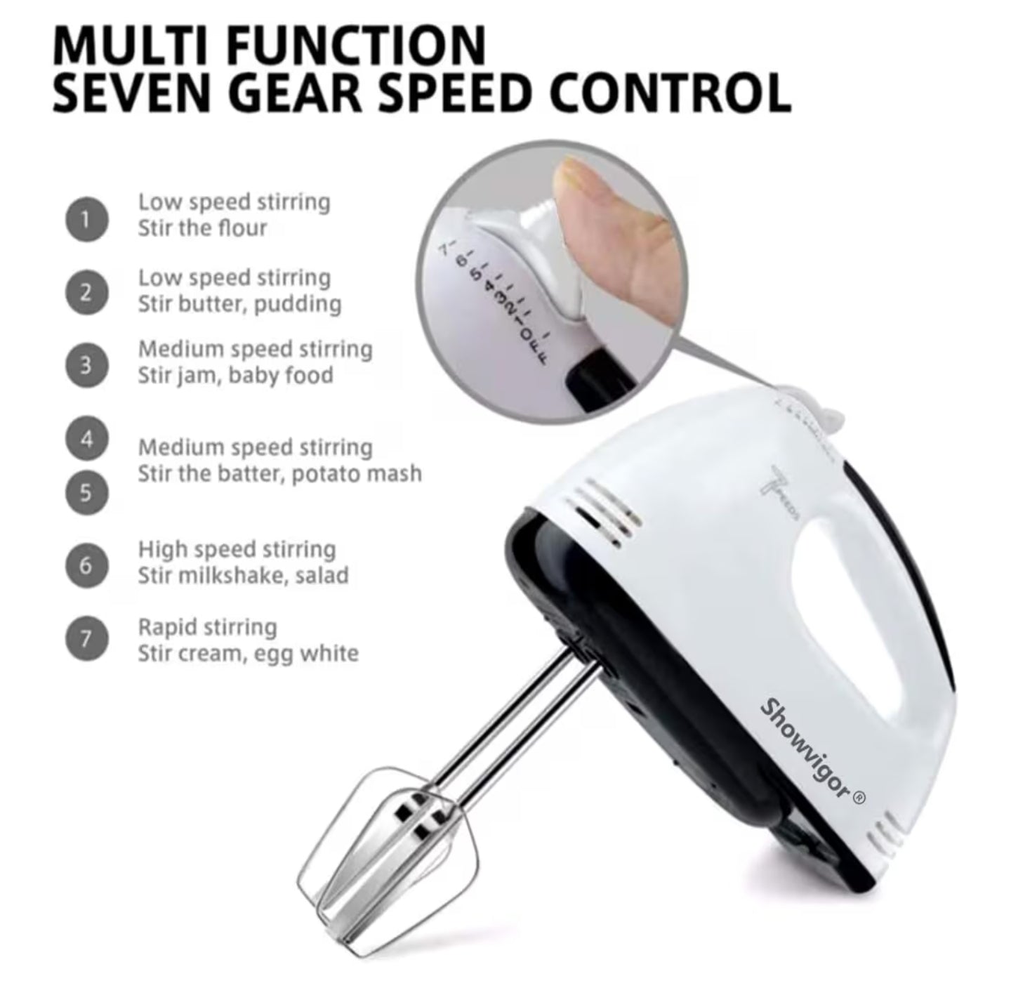 Hand Mixer Electric 7 - Speed Mixers for Baking,