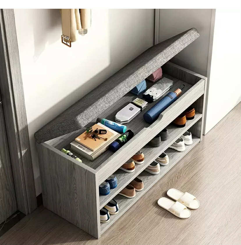 Shoe Bench Shoe Storage Rack Cabinet Organiser with Cushion Padded Seat Unit UK