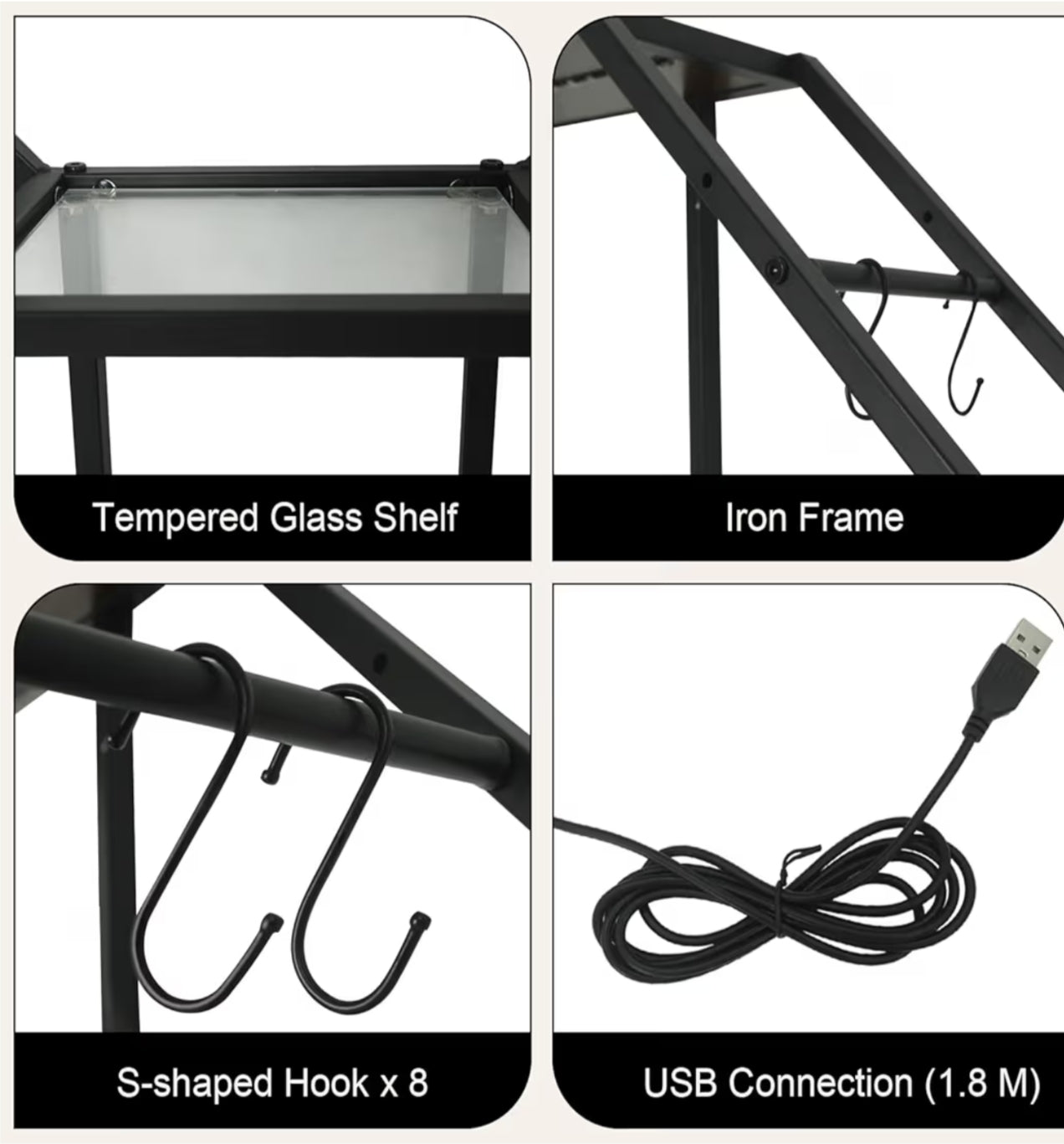 Bar Shelf Wall, Floating Shelves with LED