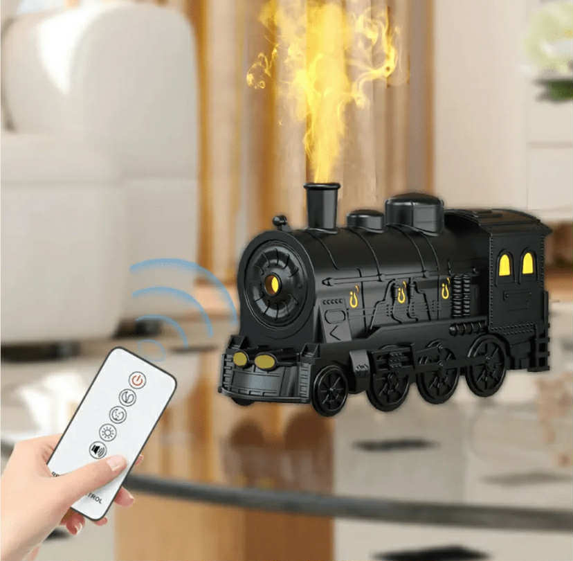 Train Air Humidifier Ultrasonic Aromatherapy Diffusers Mist Maker Fragrance Essential Oil Aroma Difusor Remote Control Lighting