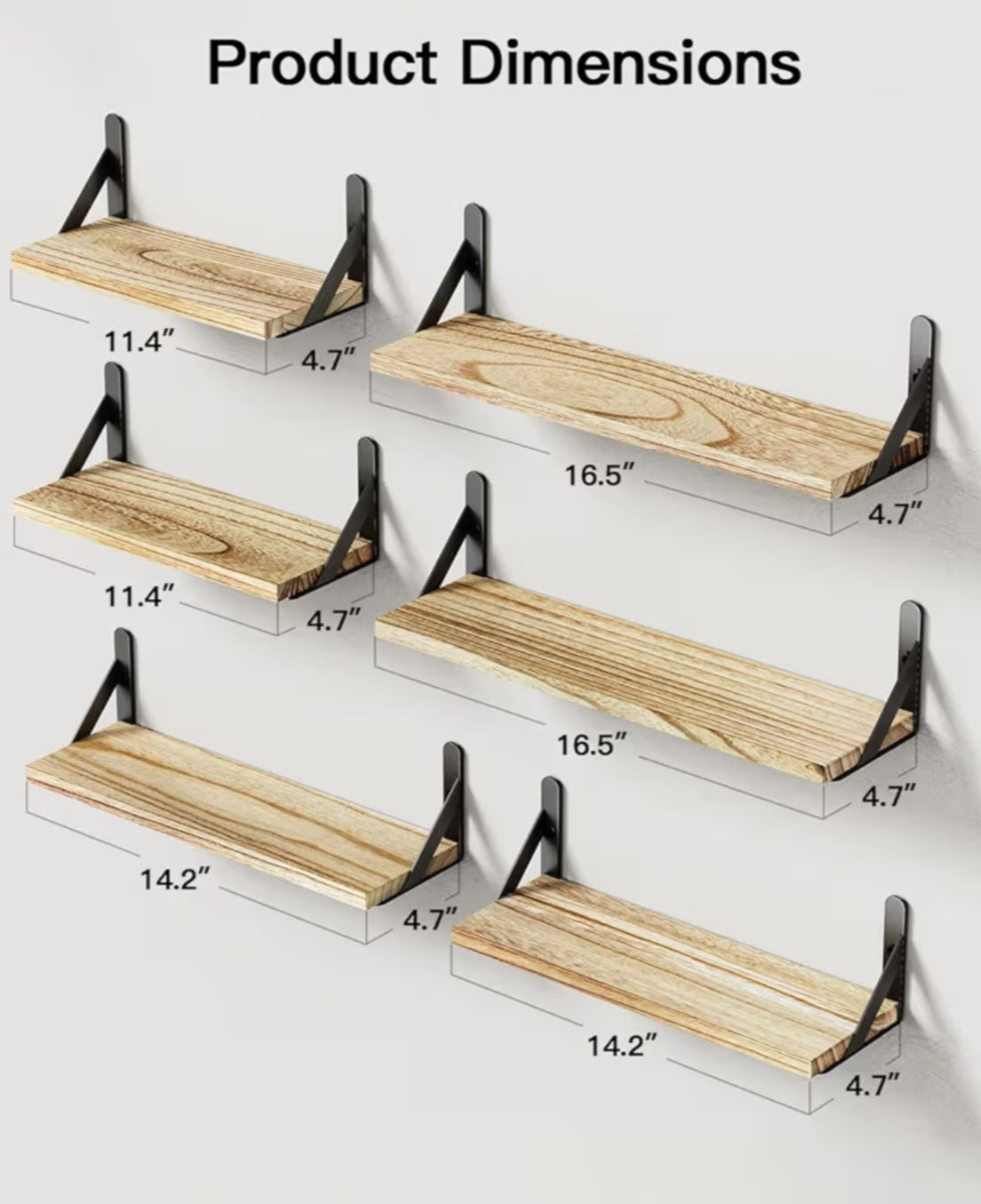 Floating Shelves Set of 6,