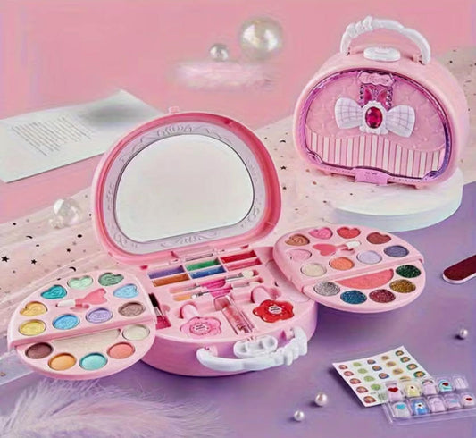 1 Set of Princess Makeup Toy Set, 3-Layer Washable Cosmetic Box, Suitable for Girls Aged 3 And Above for Role-Playing