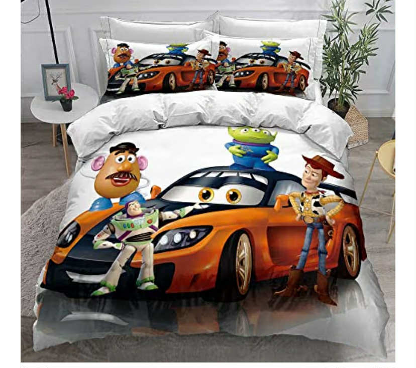 Ste-X 3 Pieces Super Soft Duvet Cover with Zipper Toy Story, 100 Percent Microfiber
