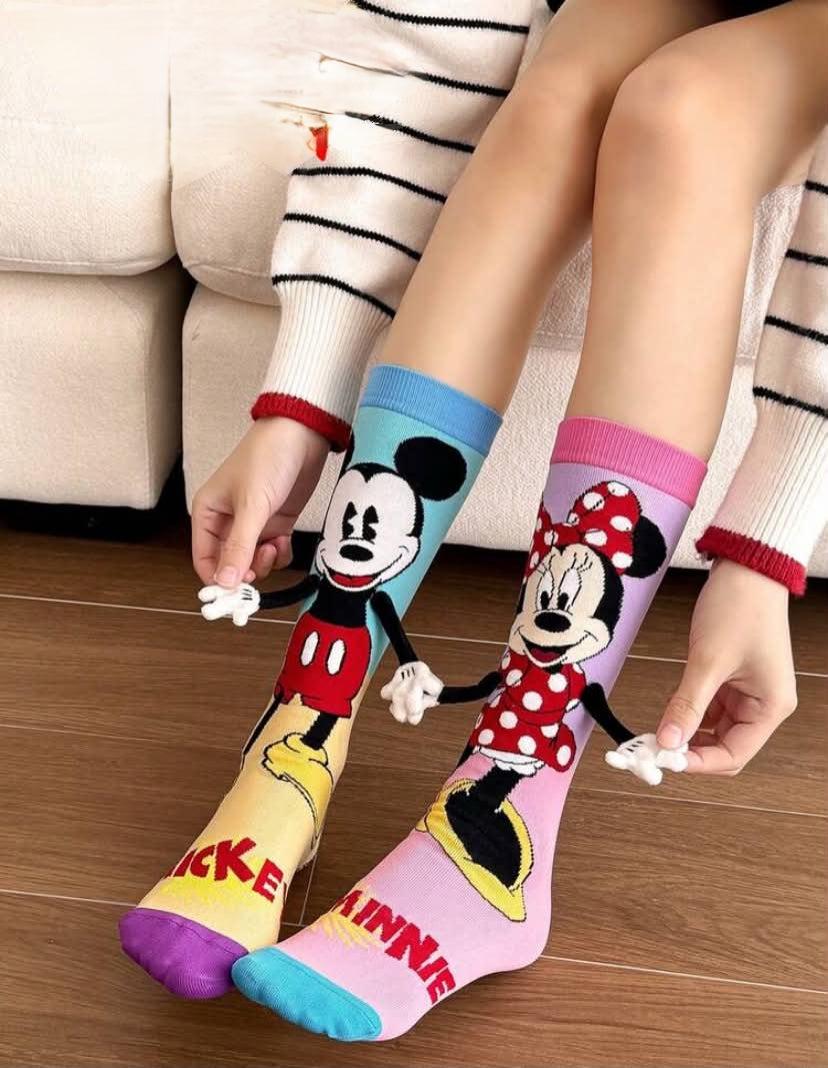 Disney 1 Pair Unisex Magnetic Cartoon Cute Self-Adhesive Socks,